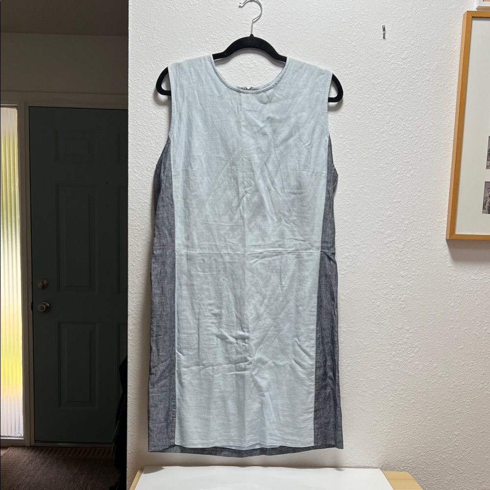GAP Two-Tone Midi Dress in Light Blue and Dark Blue/Gray